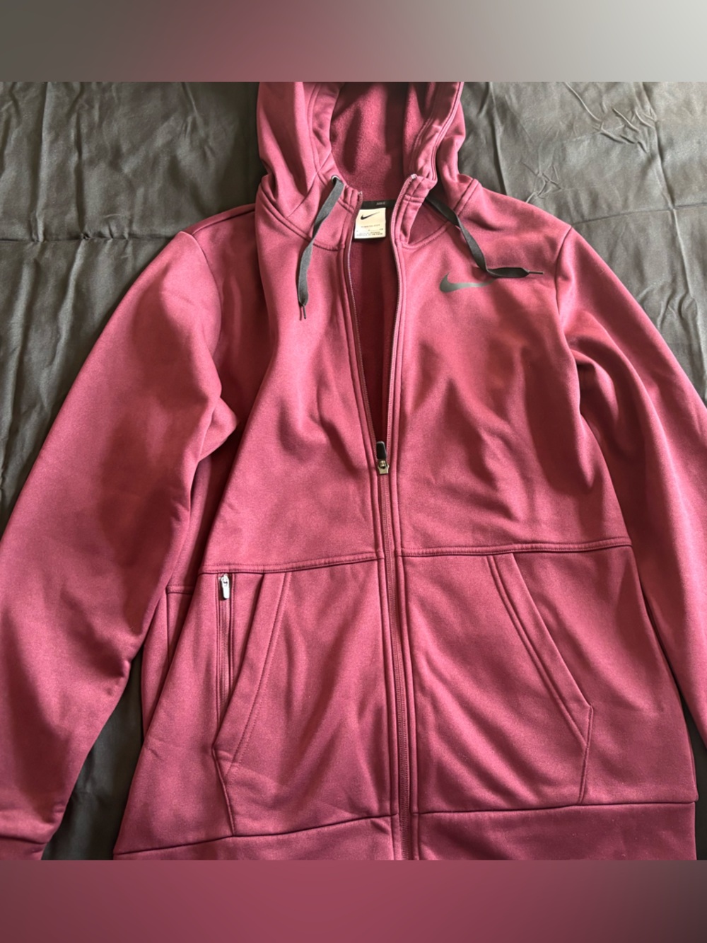 Nike Maroon Full-Zip Hooded Jacket